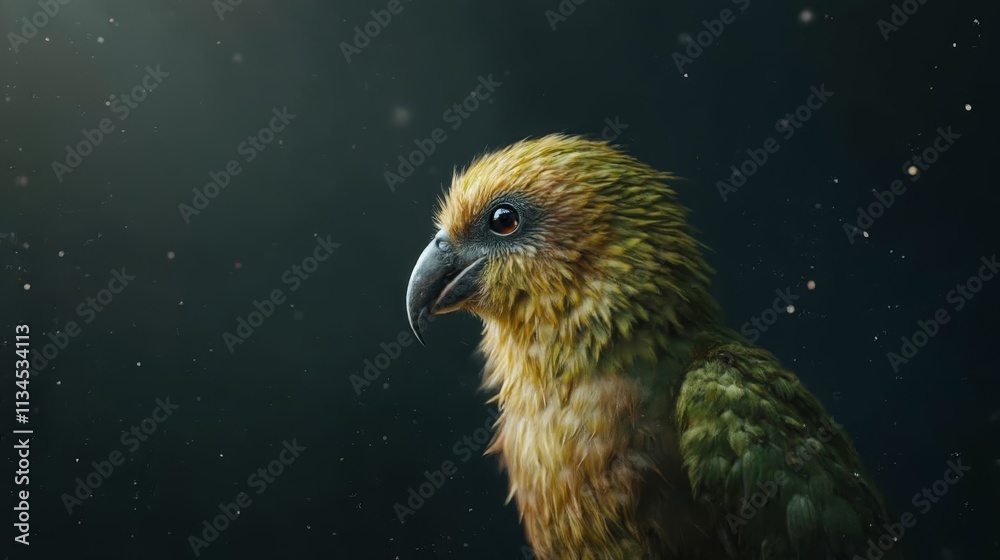 Obraz premium A close up of a bird on a black background