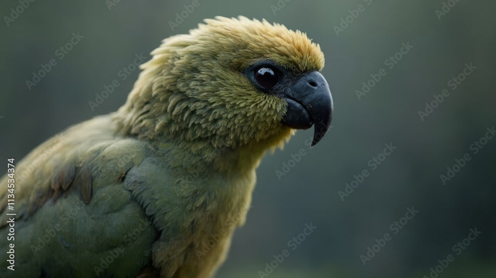 Fototapeta premium A close up of a parrot with a green background