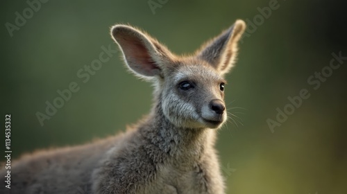 A kangaroo standing on top of a lush green field