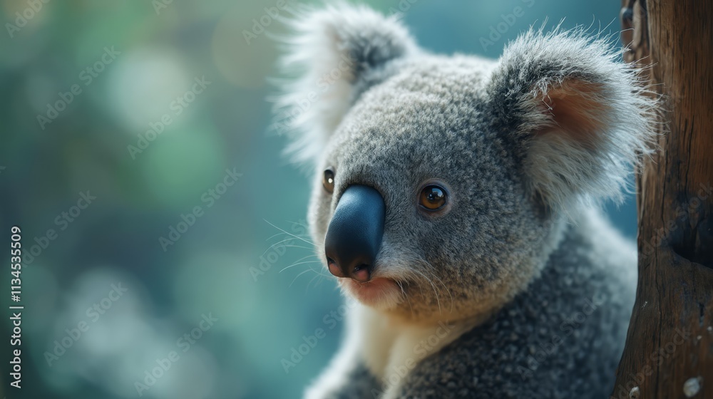 Fototapeta premium A koala bear sitting on top of a tree