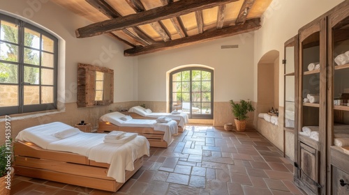 French wellness retreats offering holistic beauty treatments with luxury amenities photo