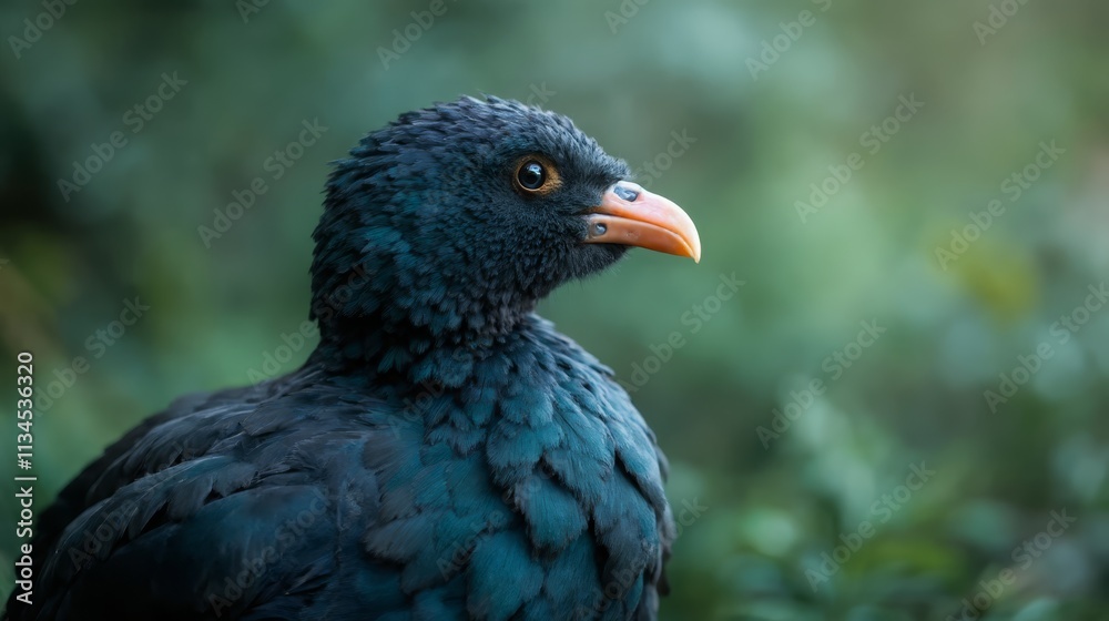A close up of a bird with an orange beak A close up of a bird with an orange beak