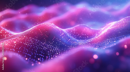 A digitally generated animation of multicolored waves pattern. Digital Innovation, cloud technology, data processing, AI and Innovation concepts
