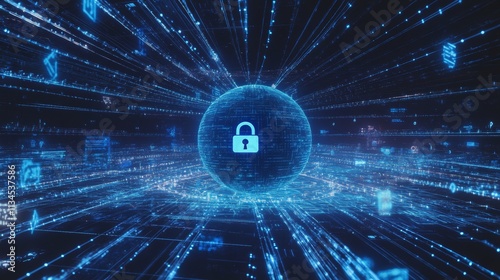 Wallpaper Mural Digital Lock and Data Stream Visual Representation Torontodigital.ca