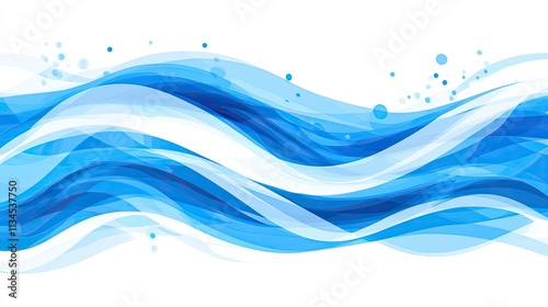 Flowing blue waves create a serene and calming visual effect in a tranquil design