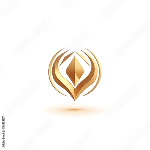 Golden Abstract Emblem Logo  photo