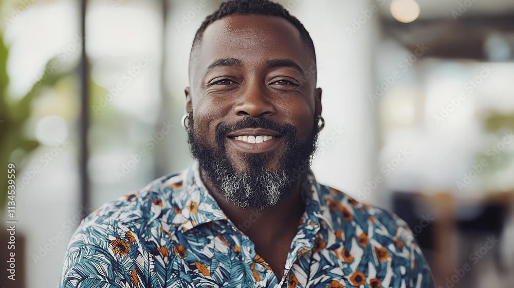 Headshot of an African American Bearded Guy with Piercings Headshot of an African American Bearded Guy with Piercings