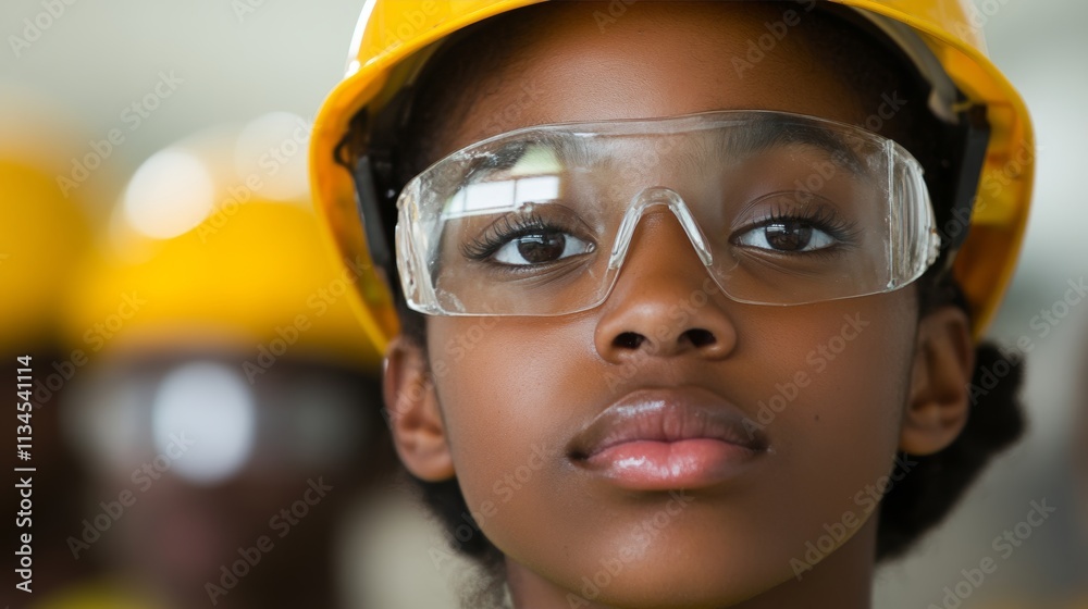Close-up portrait of young professionals on oil production platform, emphasizing industrial safety, energy production, and offshore oil rig operations Close-up portrait of young professionals on oil production platform, emphasizing industrial safety, energy production, and offshore oil rig operations