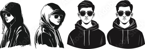 black and white shoes, set of shoes, black and white background, hacker face, hacker