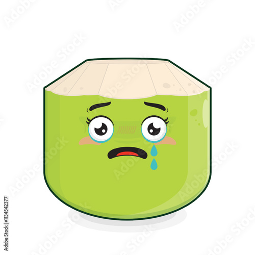 coconut scared face cartoon cute