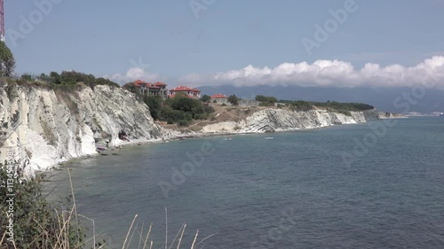 Wallpaper Mural Black sea coast. bald mountain. Beautiful blue sea in Novorossiysk. Torontodigital.ca