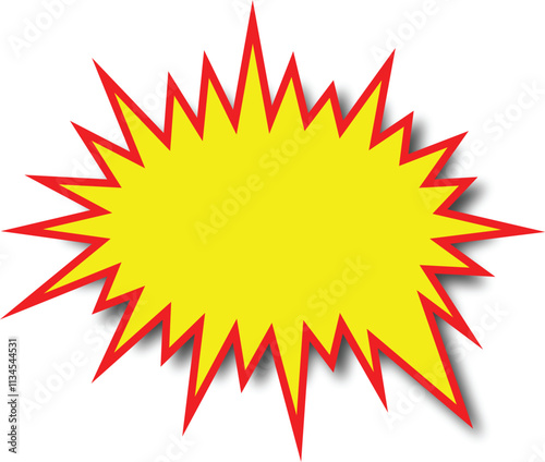 Comic yellow burst, vector illustration