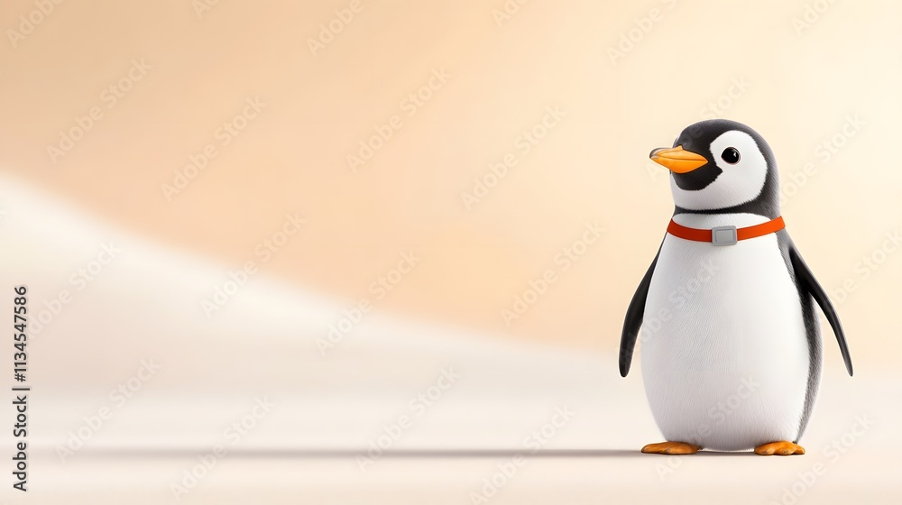 Obraz premium A lone penguin standing proudly against the polar backdrop, National Penguin Day admiration