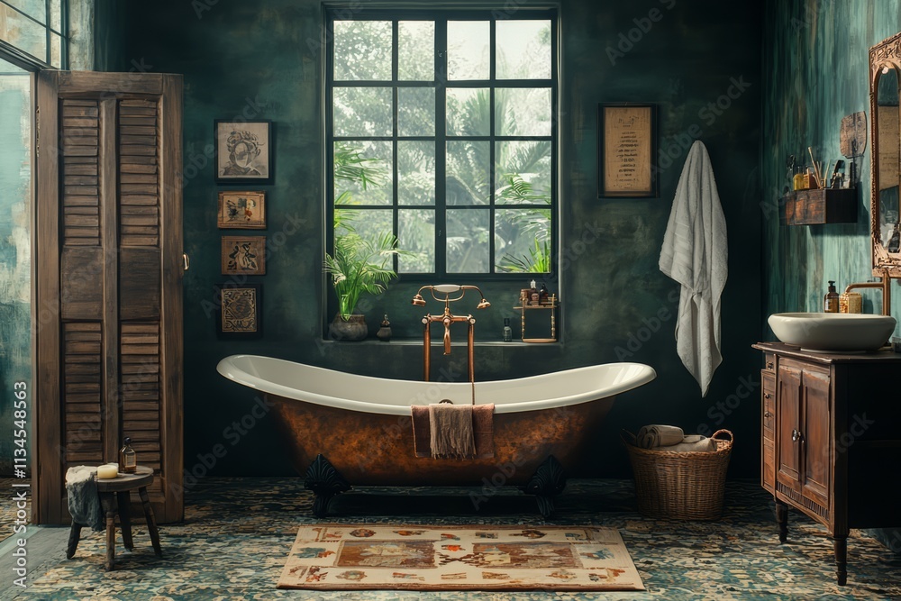Bright, vibrant authentic boho style in the interior Bright, vibrant authentic boho style in the interior