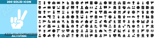 Activism Solid Editable Icons set