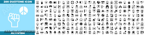Activism Duotone Editable Icons set