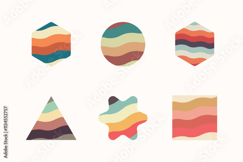 Vintage Geometric shapes square, circle, triangle, rectangle, hexagon, star vector symbol icon design
