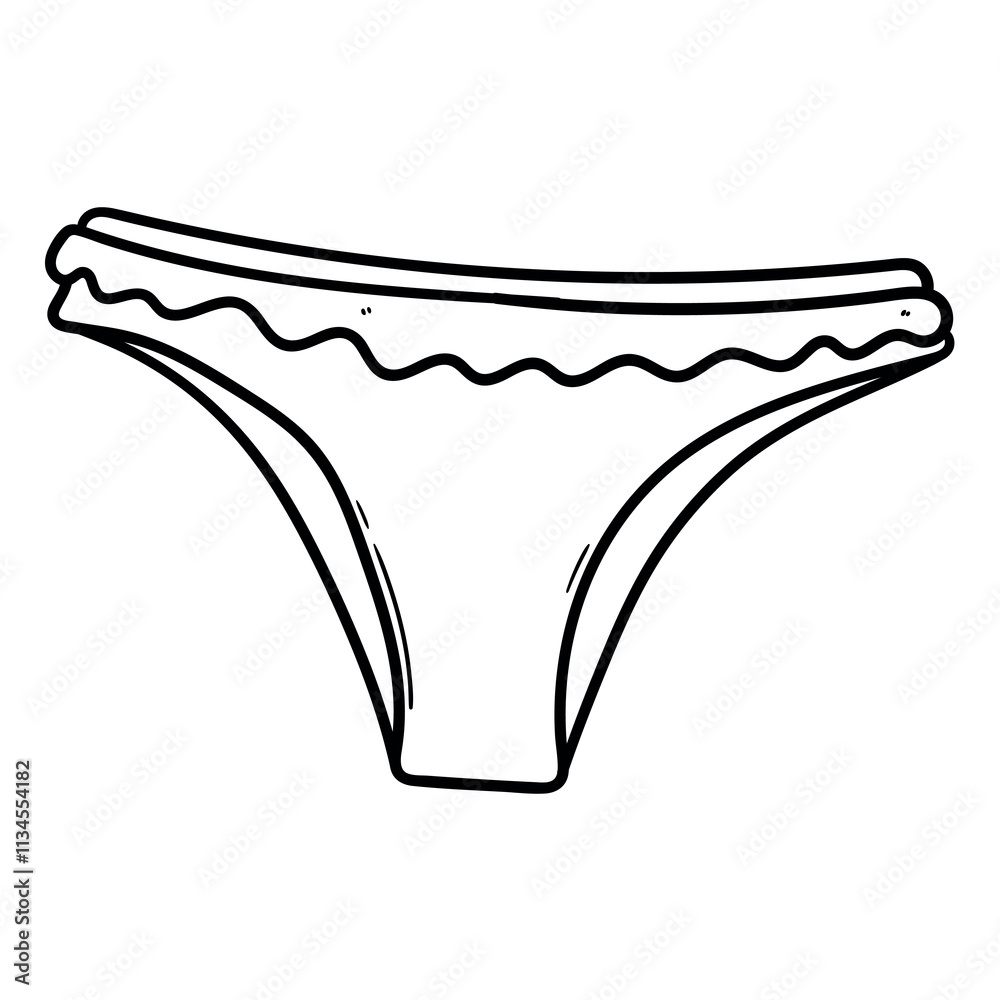 Hand drawn doodle women's panties on white background. Hand drawn doodle women's panties on white background.