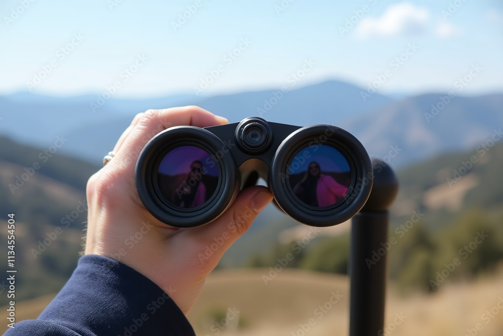 binoculars offer clearer view high spots outdoors like hills mountains excellent visibility unobstructed landscape binoculars offer clearer view high spots outdoors like hills mountains excellent visibility unobstructed landscape