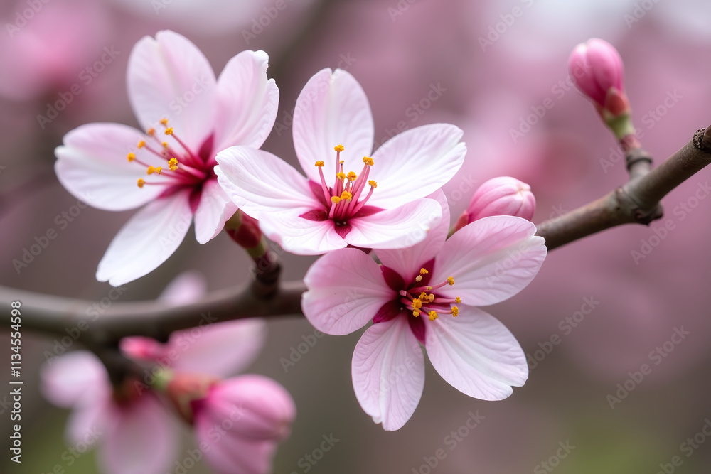 Obraz premium blooms chinese almond tree early spring