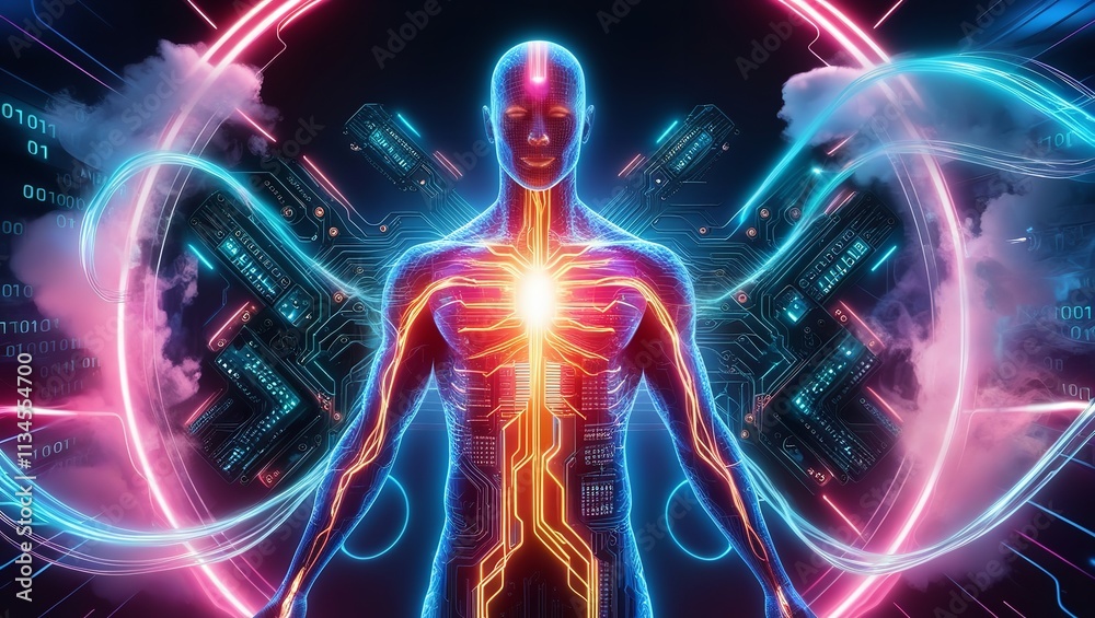 Illustration of Full Human Body Aura Energy. Illustration of Full Human Body Aura Energy.