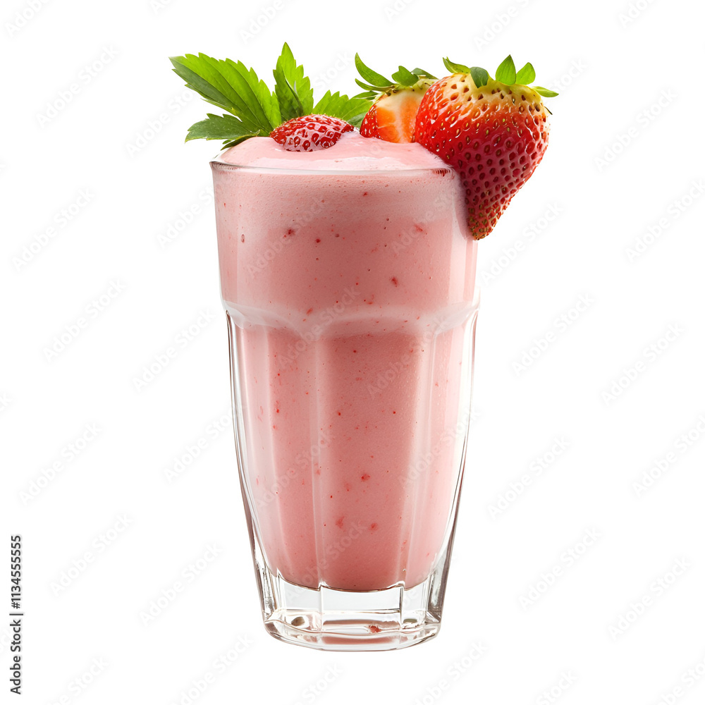 Refreshing Strawberry Smoothie with Mint Garnish