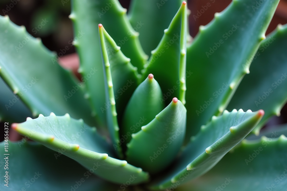 closeup aloe vera shows dark green succulent closeup aloe vera shows dark green succulent