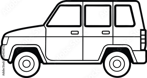 Compact SUV, truck isolated on white