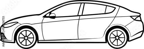  Electric Luxury Sedan, car isolated