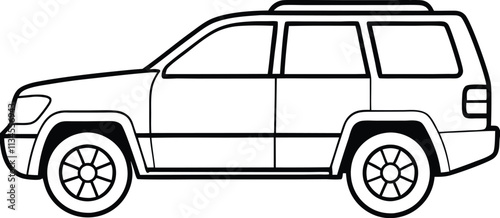  Luxury SUV, black and white car