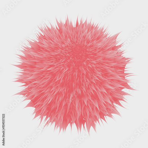 Fluffy texture ball. Fur pompom. Vector illustration