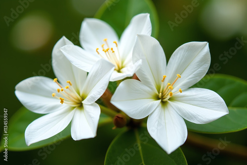 flowers bloom philadelphus coronarius local green photo