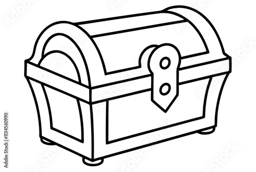 Treasure Chest Line Art Icon.