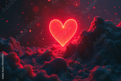 glowing red shape abstract background noise