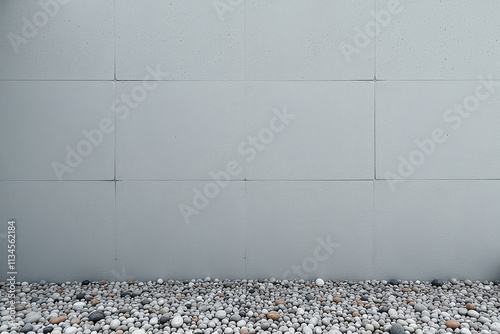 gray concrete walls rough textured surface covered small gravel photo