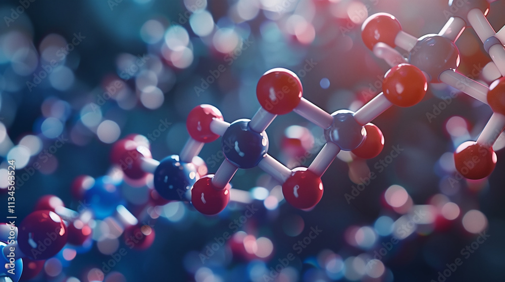 Close-up of molecular structure with blurred background Close-up of molecular structure with blurred background