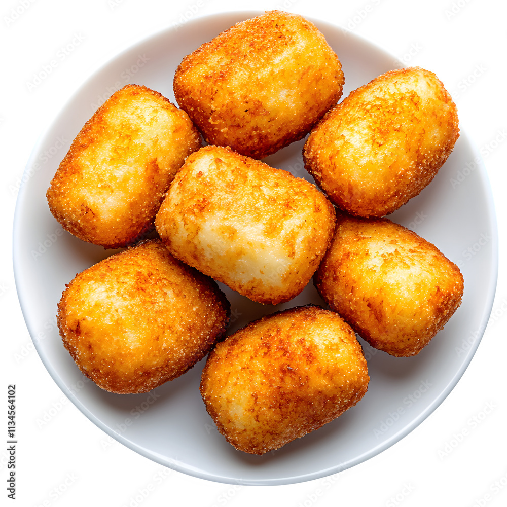 Deliciously Crispy Golden Potato Croquettes Served on a White Plate, Ideal for Appetizers, Snacks, or Side Dishes at Any Gathering or Celebration Deliciously Crispy Golden Potato Croquettes Served on a White Plate, Ideal for Appetizers, Snacks, or Side Dishes at Any Gathering or Celebration