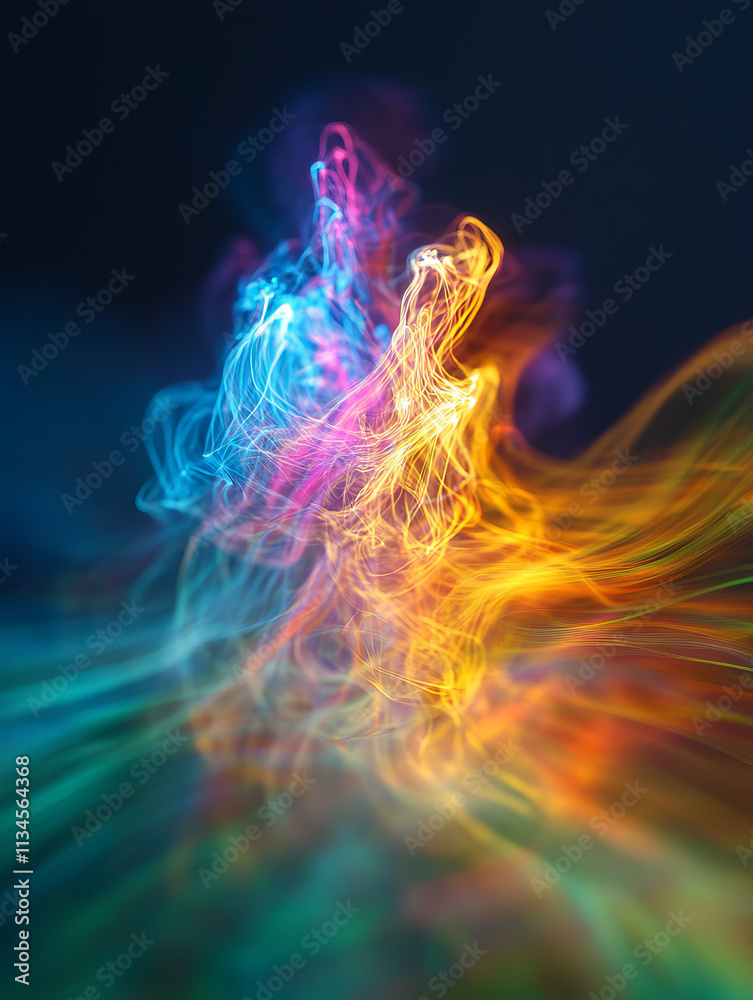 Abstract colorful light streaks creating a vivid energy flow Abstract colorful light streaks creating a vivid energy flow