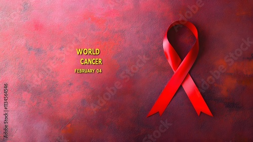 Create awareness and hope on World Cancer Day celebrated on February 4 with red ribbon symbolism.