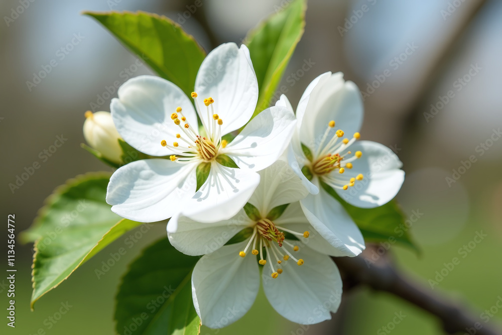 Obraz premium malus baccata produces beautiful blossoms siberian crab apple tree branches