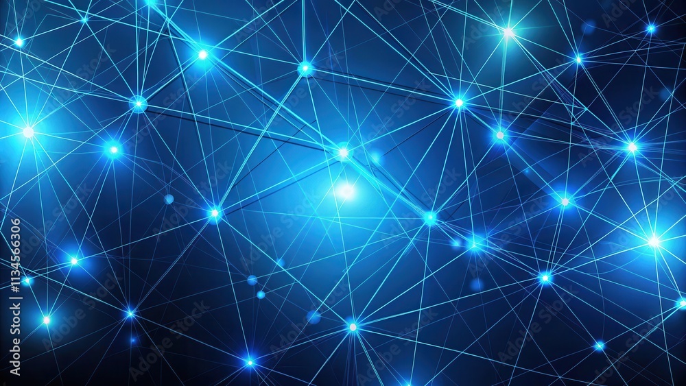 Abstract blue geometrical background with intersecting lines and glowing dots, geometric, abstract, blue, background, lines Abstract blue geometrical background with intersecting lines and glowing dots, geometric, abstract, blue, background, lines