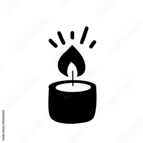 Burning candle graphic icon