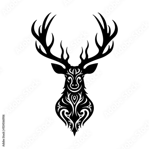 Deer Head Silhouette, Deer Head Vector Art, Deer Head Illustration, Deer Head Bundle. photo