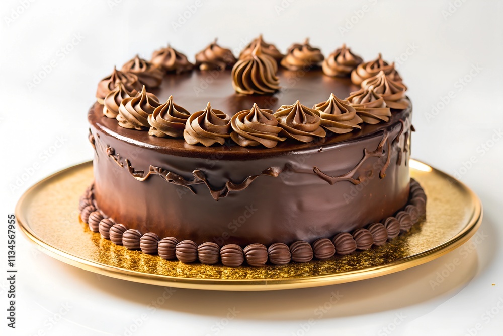 Chocolate cake isolated on white background Chocolate cake isolated on white background