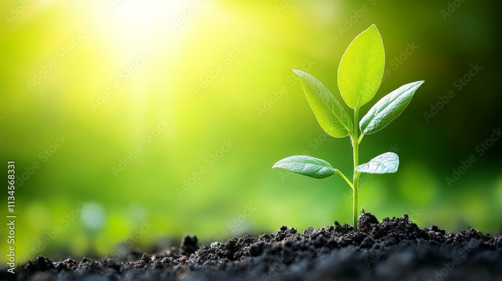 New Life, Young Plant Thriving in Fertile Soil, Growth, Agriculture, Farming, Spring, Nature New Life, Young Plant Thriving in Fertile Soil, Growth, Agriculture, Farming, Spring, Nature
