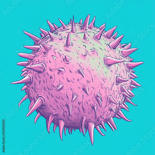 Sea Urchin anime concept full color illustration photo