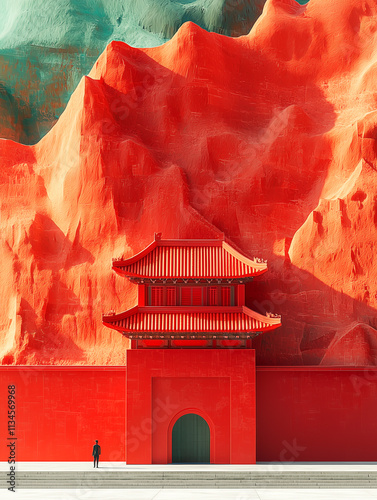 Chinese Characteristic Architecture New Year Spring Festival Background