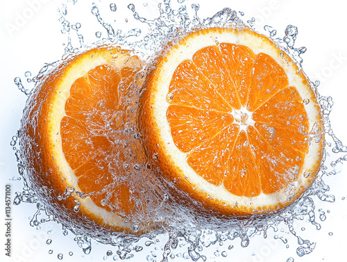 orange slice in water
