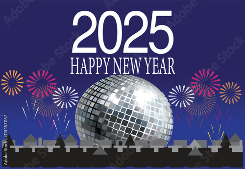 Happy new year 2025 wish vector design for banner, poster, card