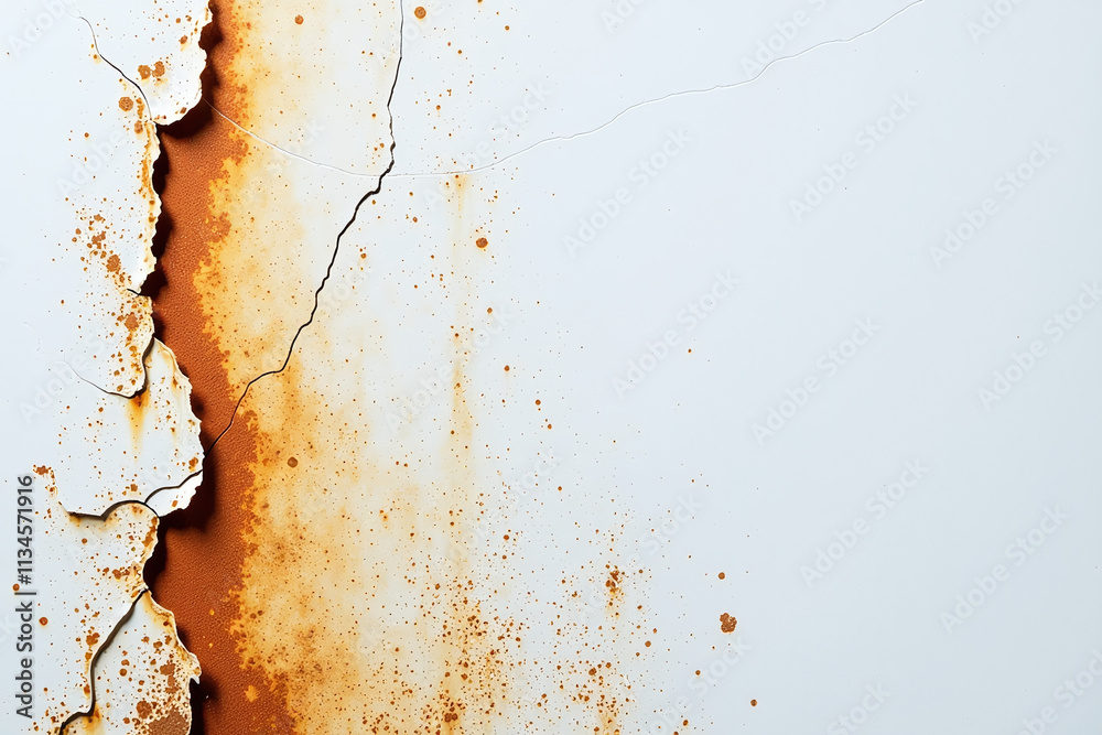 Naklejka premium rust stains wall cracks peeling white enamel